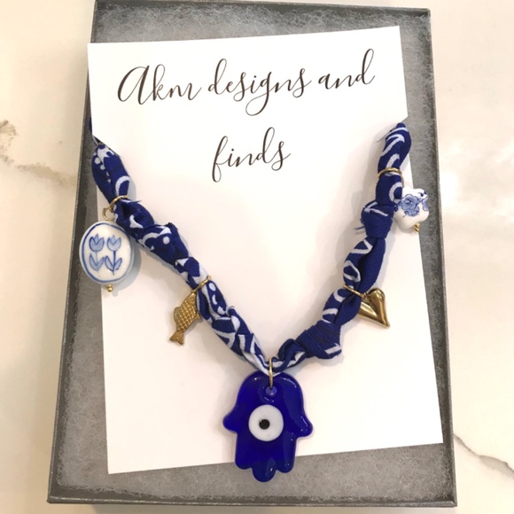 Evil eye bandana necklace - Picture 4 of 4